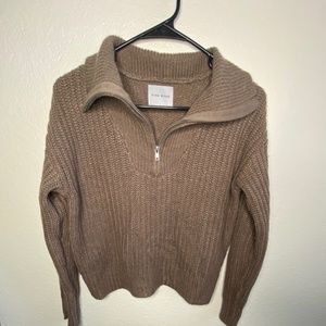 Pink Rose Half Zip Sweater